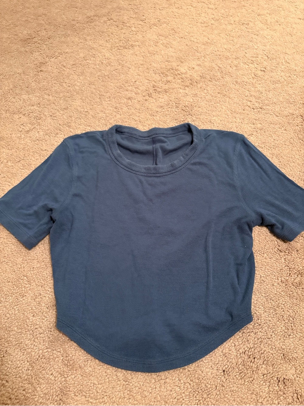 Lululemon Blue Short Sleeve Crop Top